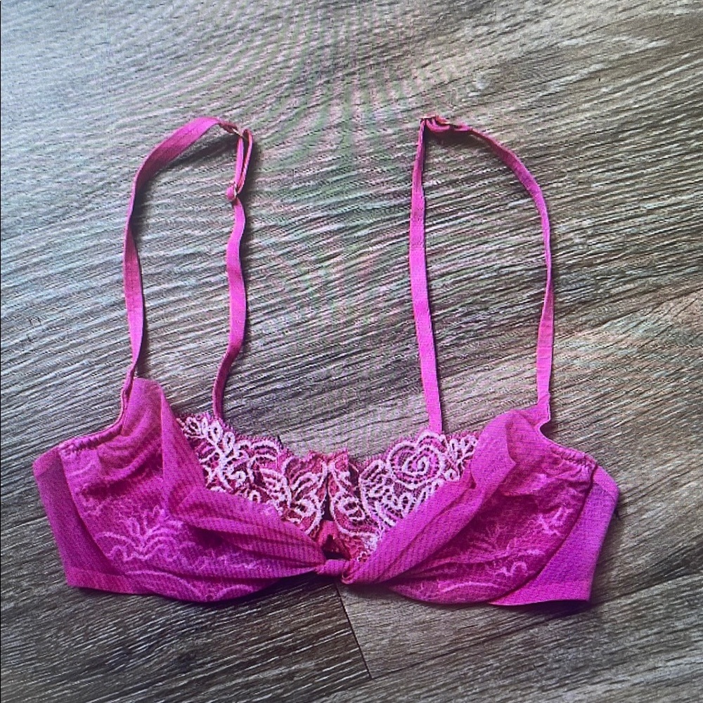 Elegant Pink Lace Bralette
